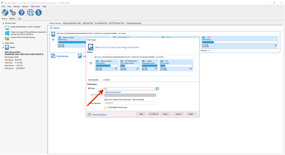 EAGLE first use: how to use Macrium Reflect to backup your SSD drive