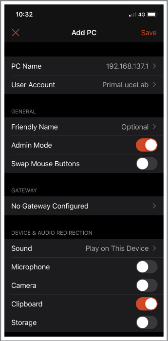 EAGLE first use: remote control with iPhone or iPad